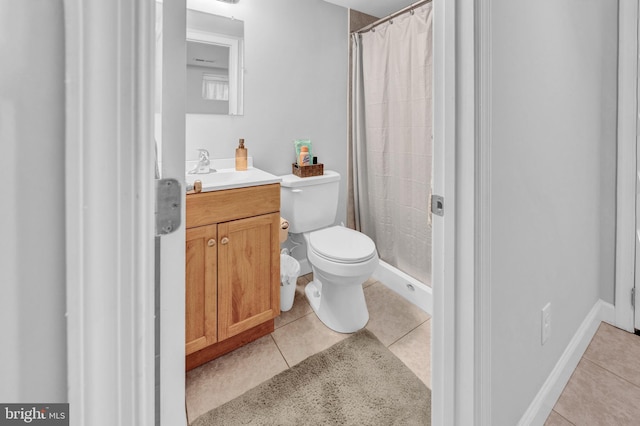 1823 Swansea Rd, Baltimore, MD 21239 - full bathroom with vanity, tile patterned flooring, a shower with shower curtain, and toilet