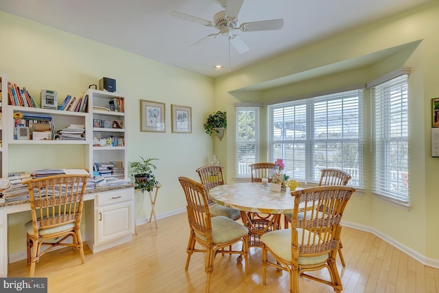 10 Cavendish Ct, Rehoboth Beach, DE 19971 - dining room with light wood-style flooring, plenty of natural light, and a ceiling fan
