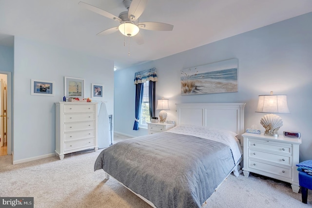10 Cavendish Ct, Rehoboth Beach, DE 19971 - bedroom featuring light carpet, a ceiling fan, and baseboards