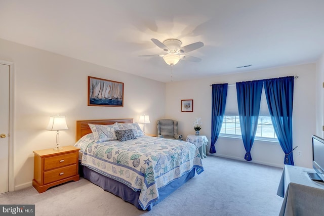 10 Cavendish Ct, Rehoboth Beach, DE 19971 - bedroom featuring light carpet, baseboards, and ceiling fan