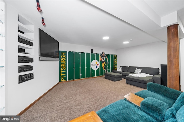 25 Mica St, Townsend, DE 19734 - carpeted living area featuring recessed lighting