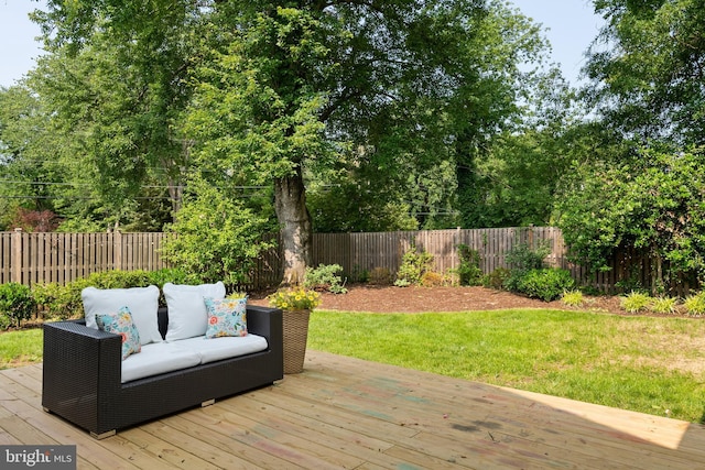 8620 Conover Pl, Alexandria, VA 22308 - wooden deck with an outdoor living space