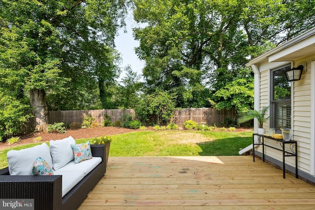 8620 Conover Pl, Alexandria, VA 22308 - wooden deck featuring an outdoor hangout area and view of scattered trees