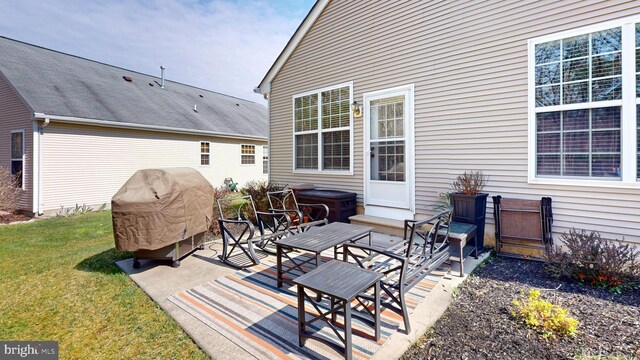 166 Blackburn St, Absecon, NJ 08205 - view of patio / terrace with a hot tub and area for grilling