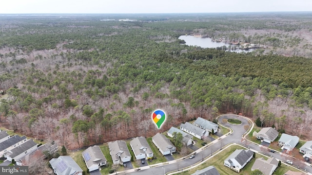166 Blackburn St, Absecon, NJ 08205 - aerial view featuring a water view, a residential view, and a wooded view