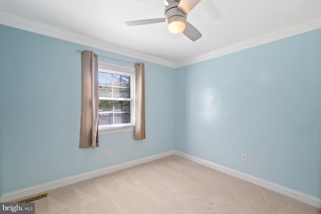 13108 Manor Dr, Mount Airy, MD 21771 - empty room with crown molding, ceiling fan, baseboards, and carpet