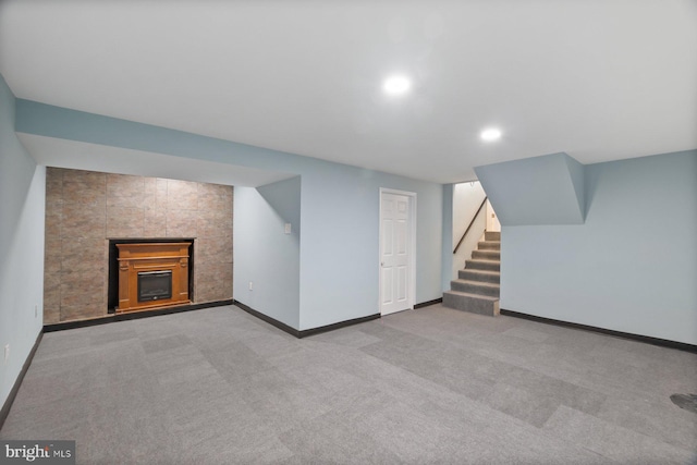 13108 Manor Dr, Mount Airy, MD 21771 - finished below grade area with stairs, baseboards, carpet floors, and recessed lighting