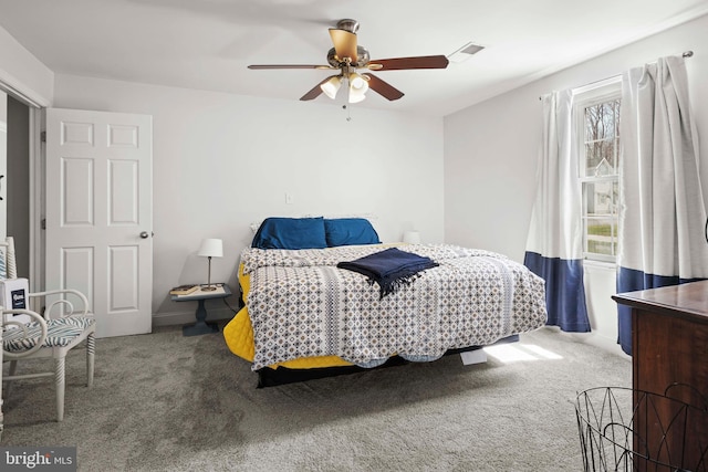 5984 2nd St, Deale, MD 20751 - carpeted bedroom featuring visible vents and ceiling fan