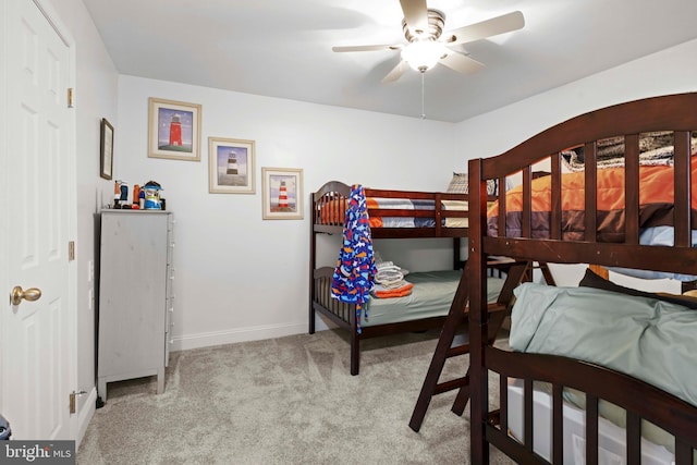 5984 2nd St, Deale, MD 20751 - bedroom featuring ceiling fan, baseboards, and carpet