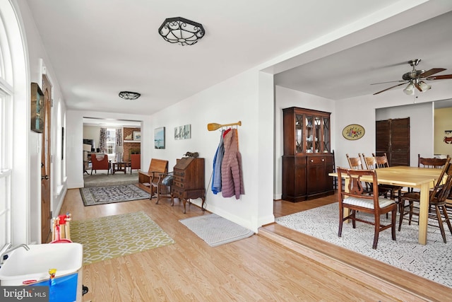 5984 2nd St, Deale, MD 20751 - interior space featuring baseboards, wood finished floors, and ceiling fan