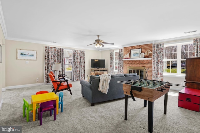 5984 2nd St, Deale, MD 20751 - playroom with carpet floors, ornamental molding, and plenty of natural light