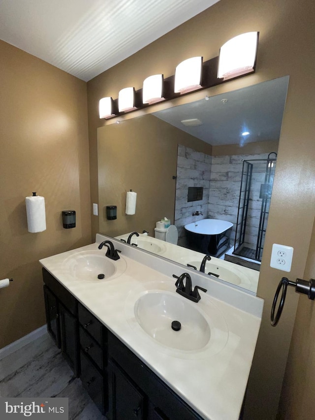 506 Victorianna Dr, Capitol Heights, MD 20743 - bathroom with a stall shower, a bathing tub, and a sink