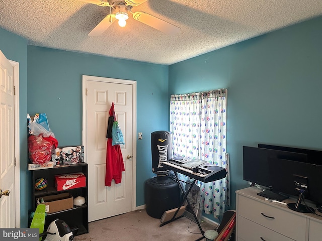 502 N W Ave, Vineland, NJ 08360 - carpeted bedroom with a ceiling fan and a textured ceiling