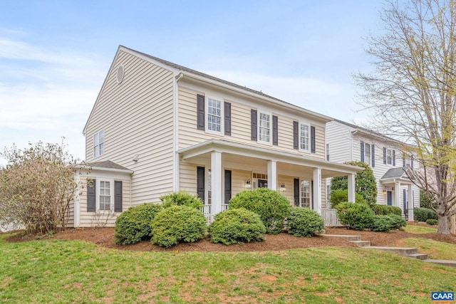 3329 Turnberry Cir, Charlottesville, VA 22911 - view of front of property featuring covered porch and a front yard