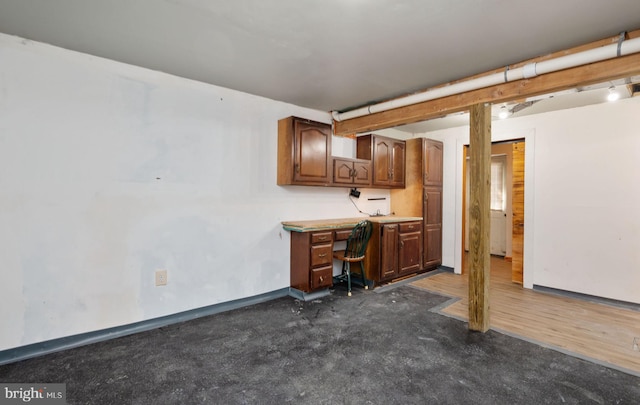 interior space with built in desk