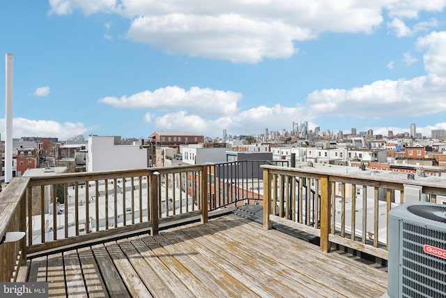 412 Sigel St, Philadelphia, PA 19148 - deck with central air condition unit and a city view