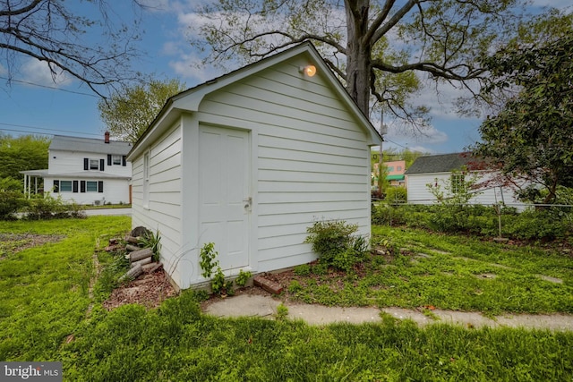 view of outbuilding with an outbuilding