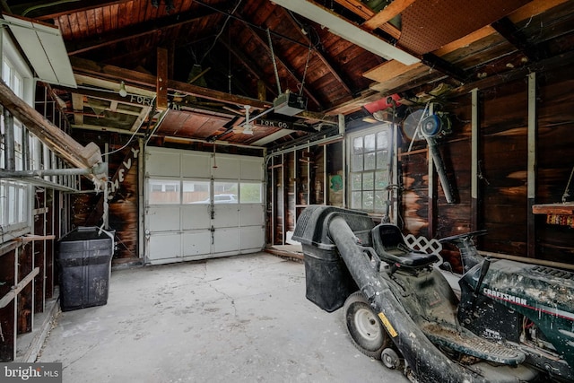 garage featuring a garage door opener