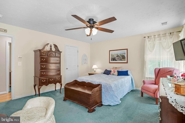 37217 Asher Rd, Mechanicsville, MD 20659 - bedroom with baseboards, ceiling fan, carpet, and visible vents