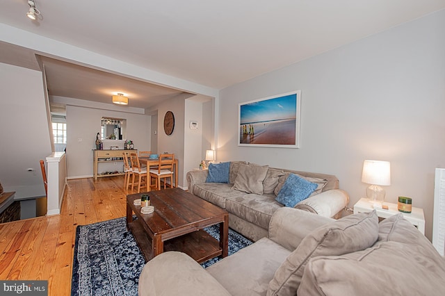 living room featuring light wood finished floors