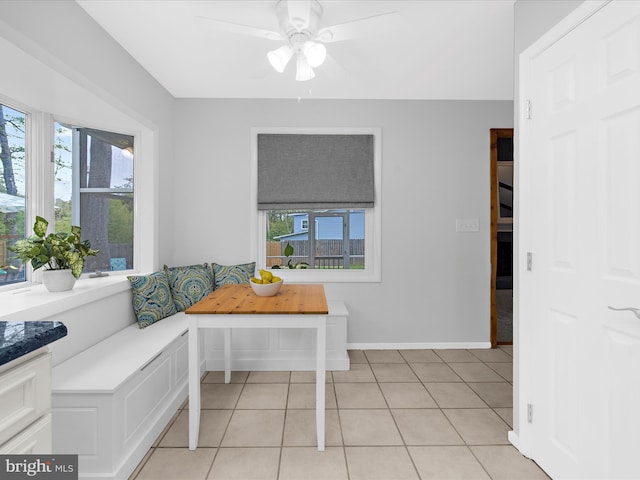 142 Tall Tree Trl, Arnold, MD 21012 - dining area featuring light tile patterned floors, plenty of natural light, breakfast area, and ceiling fan
