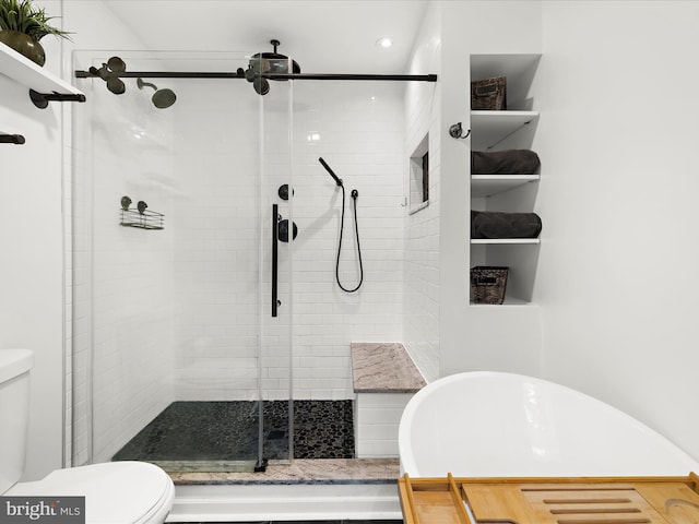 142 Tall Tree Trl, Arnold, MD 21012 - full bath featuring a shower stall, toilet, and recessed lighting