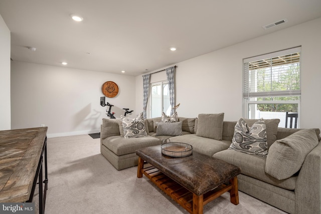 12455 Sea Oaks Ln Unit 4, Berlin, MD 21811 - carpeted living room featuring recessed lighting, visible vents, and baseboards