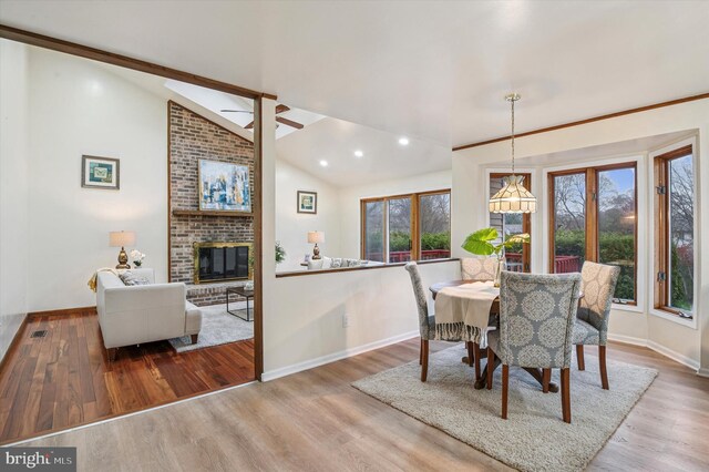 28 Beech Hill Dr, Newark, DE 19711 - dining room with lofted ceiling, a healthy amount of sunlight, baseboards, and wood finished floors