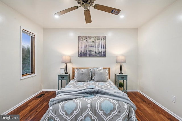 28 Beech Hill Dr, Newark, DE 19711 - bedroom with baseboards, a ceiling fan, wood finished floors, and recessed lighting