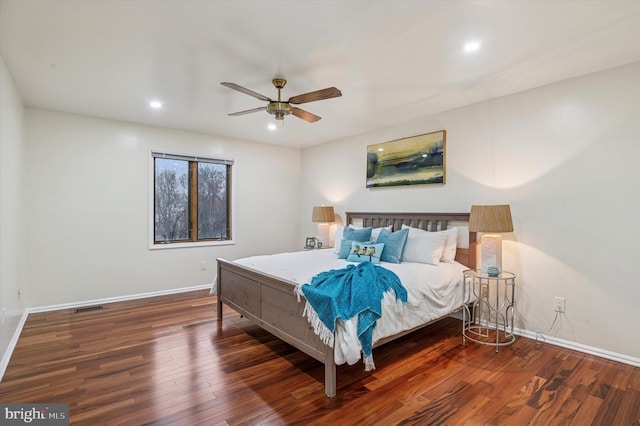 28 Beech Hill Dr, Newark, DE 19711 - bedroom with baseboards, wood finished floors, visible vents, and recessed lighting