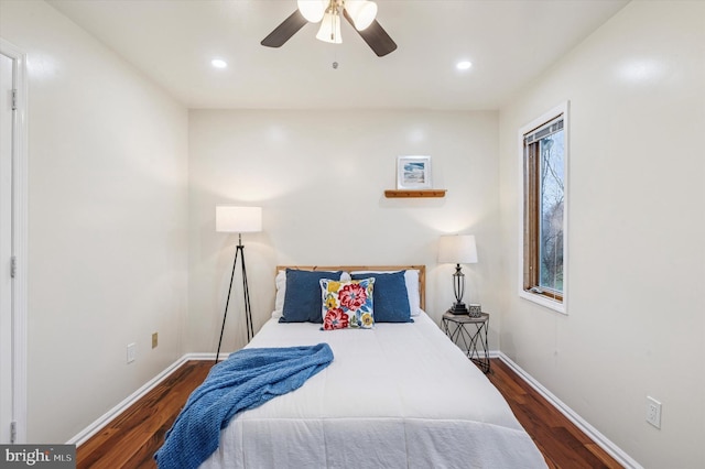 28 Beech Hill Dr, Newark, DE 19711 - bedroom featuring ceiling fan, baseboards, wood finished floors, and recessed lighting