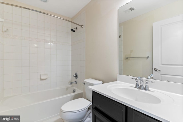5542 Peanuts Ln, Waldorf, MD 20602 - bathroom with vanity, shower / tub combination, visible vents, and toilet