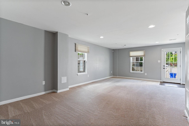 5542 Peanuts Ln, Waldorf, MD 20602 - carpeted empty room with recessed lighting, baseboards, and visible vents