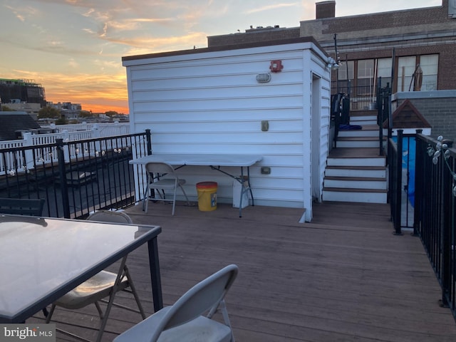 view of deck at dusk