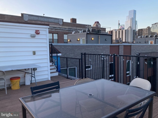 deck with a view of city