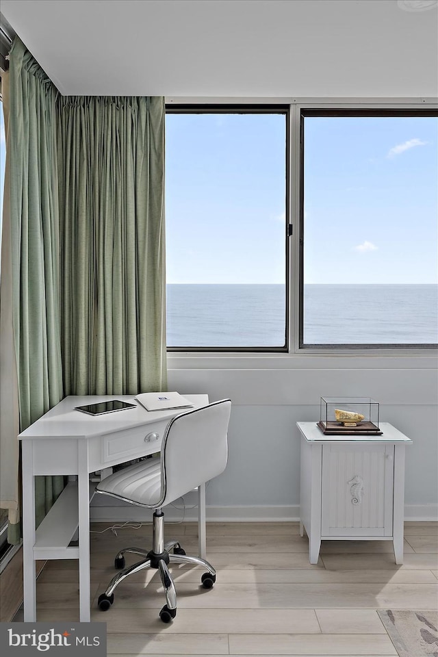8500 Coastal Hwy Unit 805, Ocean City, MD 21842 - office with a water view, light wood-style floors, and baseboards