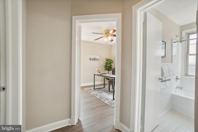 2507 Arlington Blvd Unit 20, Arlington, VA 22201 - full bath featuring baseboards, wood finished floors, and ceiling fan