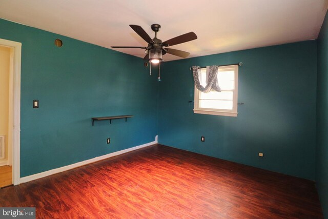 1405 Westchester St, Salisbury, MD 21801 - spare room with visible vents, baseboards, a ceiling fan, and wood finished floors