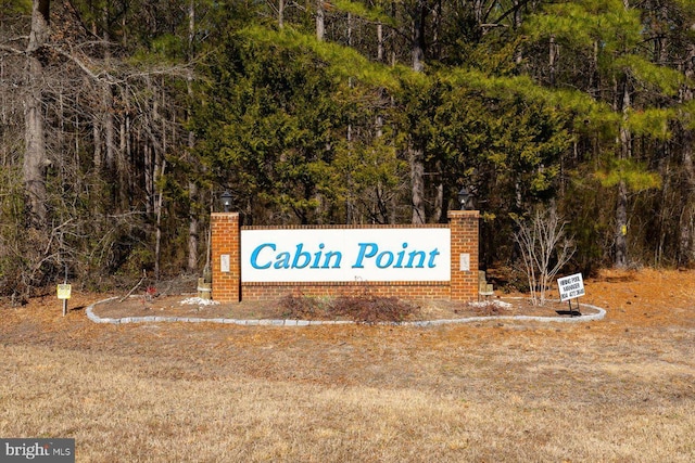 view of community sign
