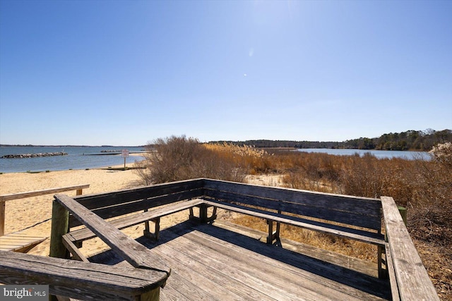 dock with a deck with water view