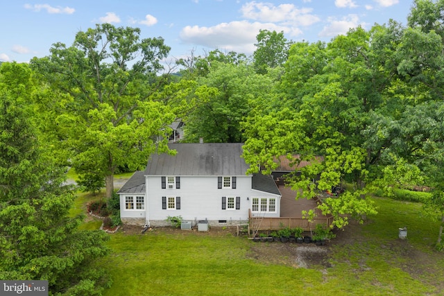 669 Dicks Hollow Rd, Winchester, VA 22603 - back of house with a deck, a lawn, and central AC unit
