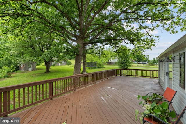669 Dicks Hollow Rd, Winchester, VA 22603 - wooden terrace featuring a lawn
