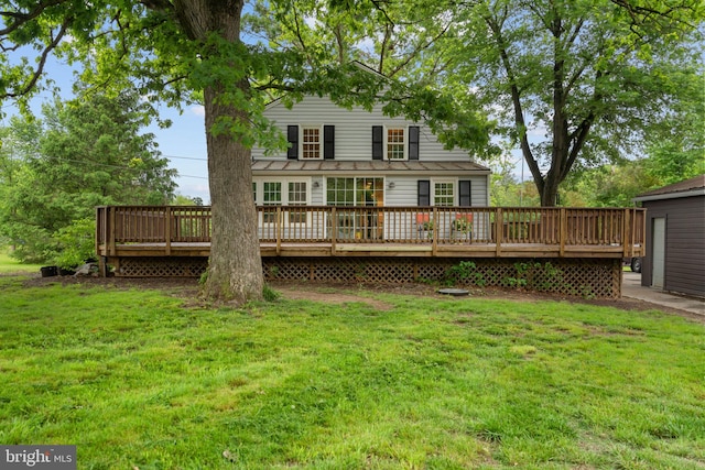 669 Dicks Hollow Rd, Winchester, VA 22603 - back of house featuring a lawn and a wooden deck
