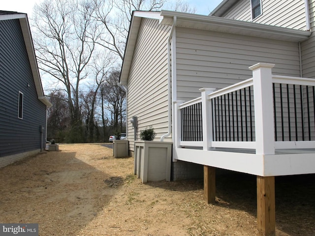 view of home's exterior featuring central air condition unit
