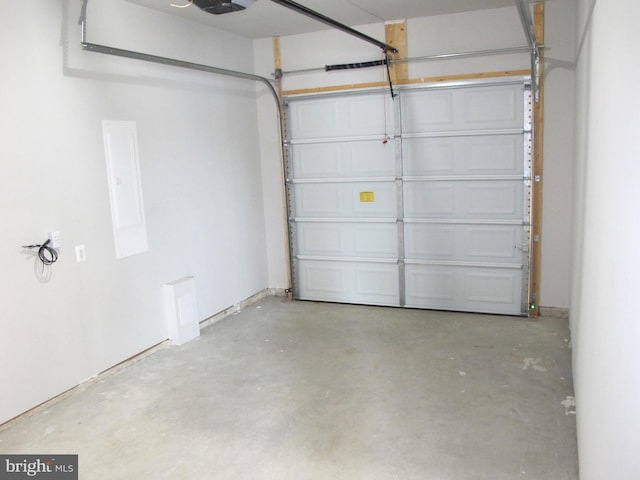 garage with electric panel