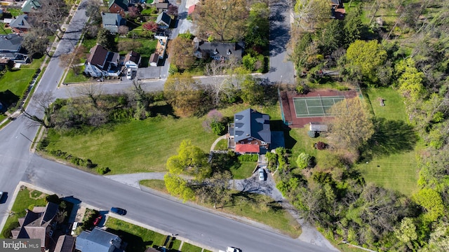 drone / aerial view featuring a residential view