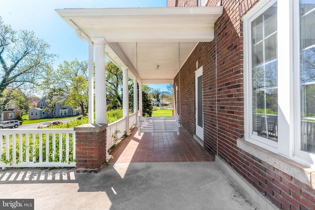 view of patio featuring covered porch