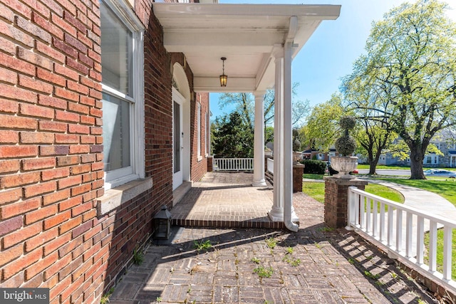 view of patio / terrace with a porch