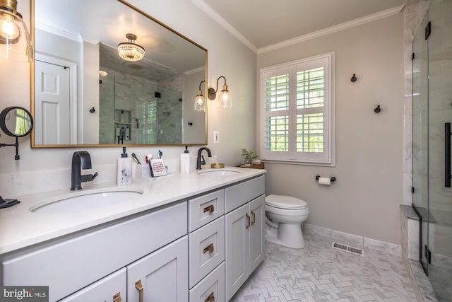 875 Brintons Bridge Rd, West Chester, PA 19382 - full bathroom featuring a sink, a shower stall, double vanity, and visible vents
