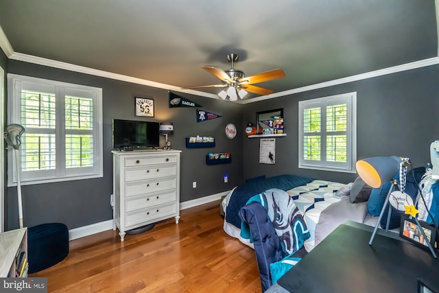 875 Brintons Bridge Rd, West Chester, PA 19382 - bedroom featuring crown molding, baseboards, and wood finished floors